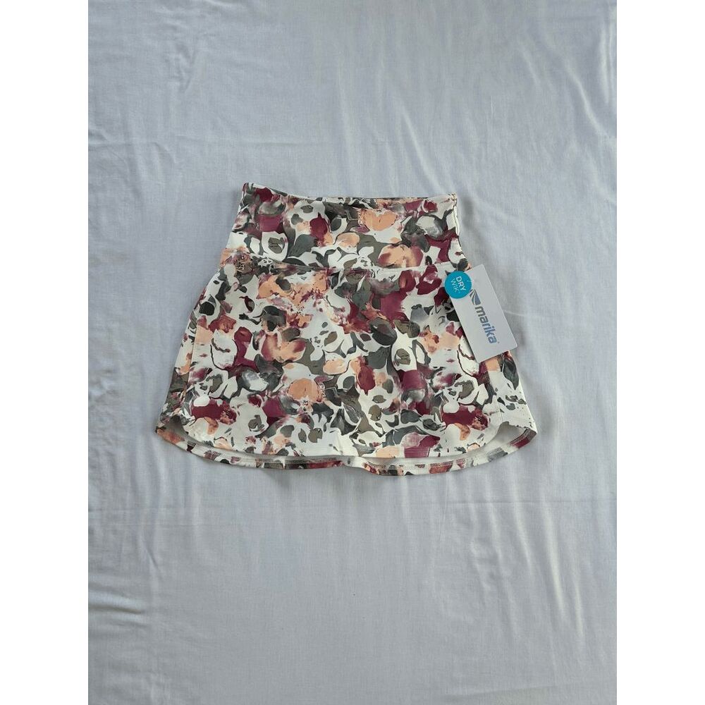 Marika Skort Size Small, NWT, Floral, Pocket, Purple/White, Golf, Workout Skort